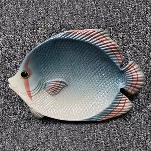 ✅ Fitz & Floyd Fish Market Salad Plate (2000) Blue Fish As New